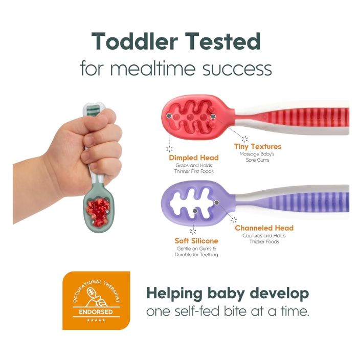 NumNum Baby Essentials Pre-Spoon, Pack Blue/Orange - Image 2